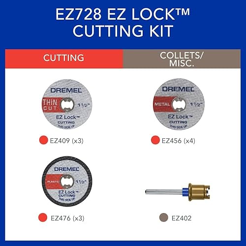 Miniatura 5 de Dremel EZ728-01 Kit de accesorios de corte EZ Lock de 11 piezas Micro