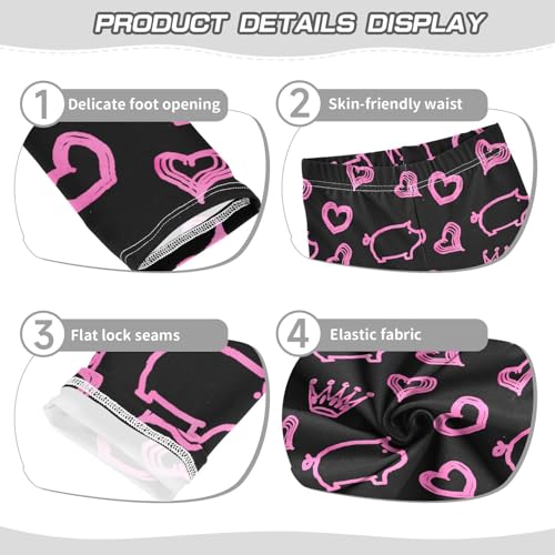 Girls Basic Leggings Baby Girls Pants Pigs Hearts Soft Footless Stretchy Tights Pants 4-10Y3