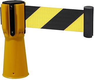 HHCCTEO Retractable Traffic Cone Caution Tape, Skipper Belt Cone Barrier Tape Yellow, High Visibility Red Retractable Topper for Traffic Cone (5M)