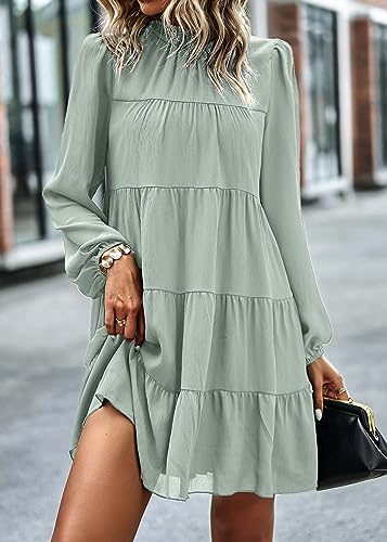 Image of KIRUNDO Women's 2026 Fall Long Sleeve Baby Doll Dresses