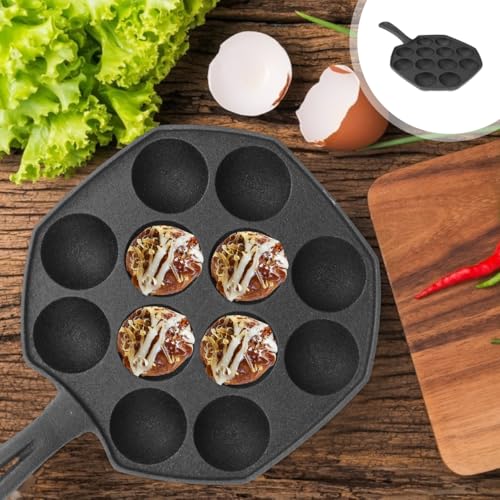 Foto von Cabilock Takoyaki Octopus Pan Gusseisen Bratpfanne für Poffertjes Pfannkuchenbällchen Thai Kanom Krok Und Andere Dessertbällchen