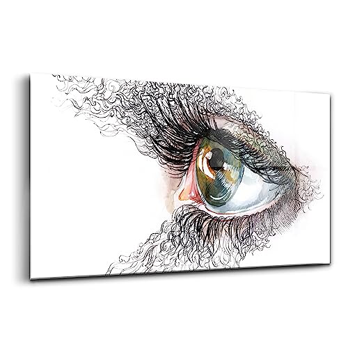 Peinture sur verre moderne œil humain Wallfluent tableau verre colore 100x50