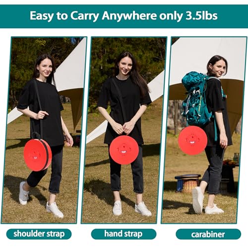 Image of ALEVMOOM Upgraded XXL 50 Portable Collapsible Stool with Cushion,Telescoping Folding Stool for Adults,Yet More Sturdy Camping Stool with Load Capacity 1000lbs,for Outdoor Garden Hiking BBQ Red