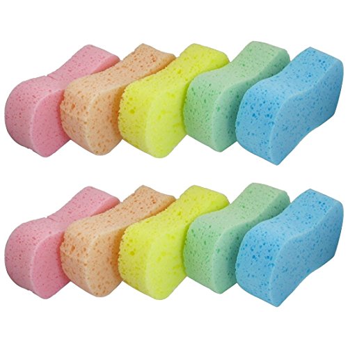 Lantee Large Sponges – Car Cleaning Supplies – Big 10 Pcs High Foam Cleaning Washing Sponge Pad for Car, Household Cleaning and Water Games