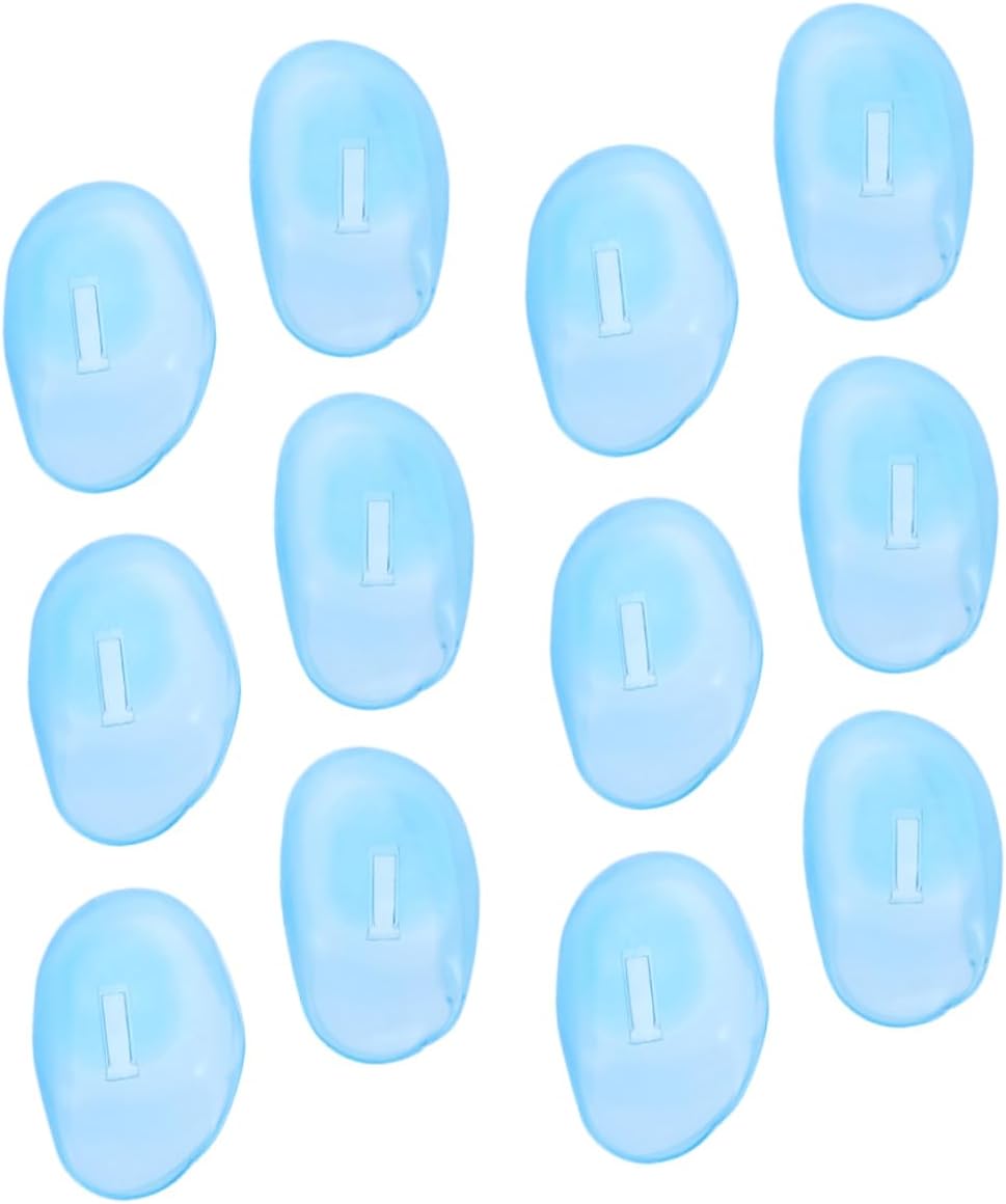NOLITOY 48pcs Professional Silicone Ear Protectors Tender Earmuffs for Hair Salon Use Sky Ear Covers for Hair Dye and Comfortable for Drying