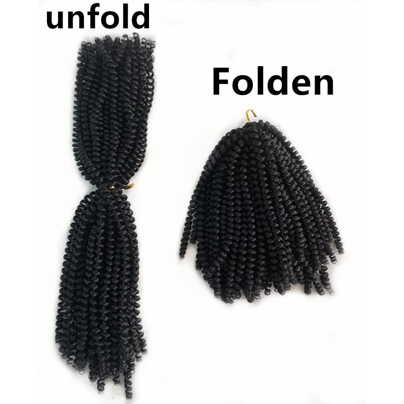 Miniatura 4 de Paquete de 3 extensiones de cabello sintético con giro de resorte de 8 pulgadas, 3 paqueteslote de extensiones de cabello trenzado con rebote (8