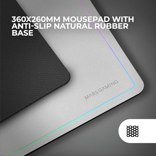 Mars Gaming MCPWTKL, Español, Combo Gaming Inalámbrico, Tecnología DualPro Link 2.4GPRO, Teclado TKL FRGB Rainbow + Ratón RGB 3200DPI y Switches HUANO + Alfombrilla Antideslizante 360x260mm, Blanco - imagen 5