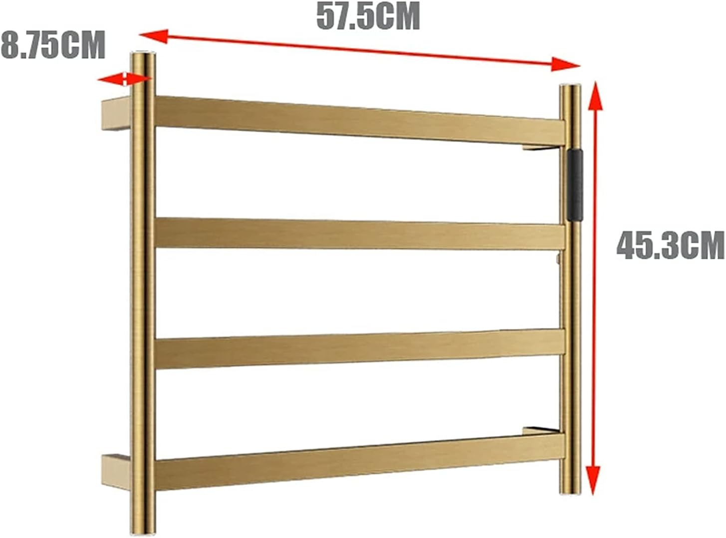 Towel Warmer 4 Bars Electric Heated Towel Rack 304 Stainless Steel Wall Mount Heated Towel Rail with Timer Control, Bathroom Radiator Drying Rack,Brushed Silver,Brushed Silver-Plug in
