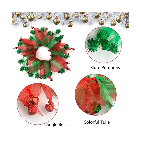 Vehomy cat christmas costume elf hat and bell collar xmas pet costume accessories for cat and puppy 2pcs - image 5