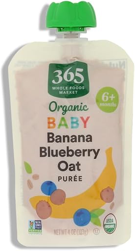 365 by Whole Foods Market Organic Banana Blueberry Oat Baby Food Sgl, 4 OZ