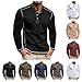 YSERB Men's Henley Shirts Button Henley T-Shirts Long Sleeve Casual Classic Tee Shirts Slim Fit Basic T-Shirt All Day Comfort Dark Gray