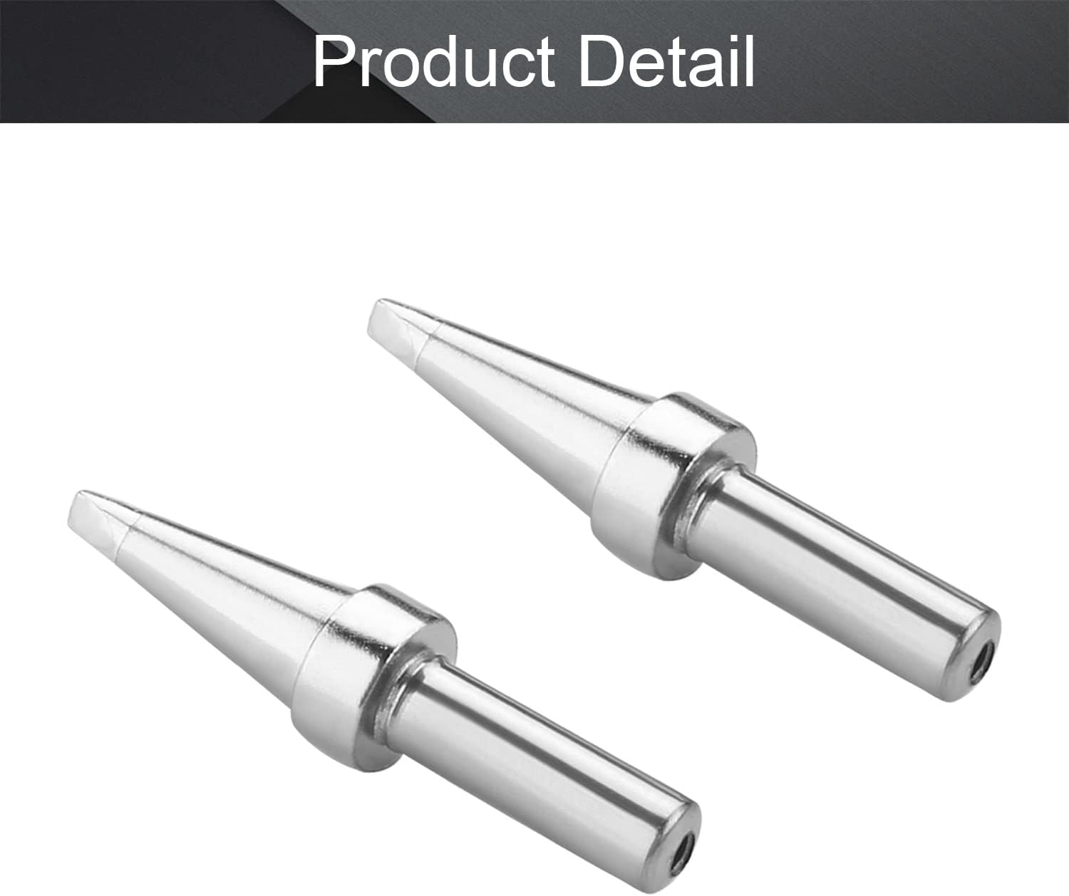 Utoolmart Soldering Iron Tips,Replacement,Lead-Free Welding Head,One-word type,Oxygen-free copper,Welding tools for Soldering Rework Station Soldering 500-2.5D Silver 5Pcs