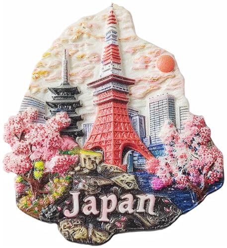 Aimant de réfrigérateur 3D Tokyo Tower Japon en résine fait à la main pour décoration de maison et de cuisine