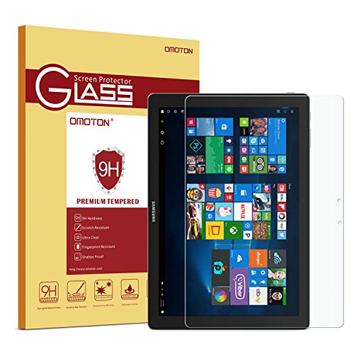 OMOTON Samsung Galaxy TabPro S/TabPro S Gold Edition Screen Protector, Tempered Glass with [2.5D Round Edge] [9H Hardness] [Crystal Clear] for Samsung Galaxy TabPro S/TabPro S Gold Edition 12 inch