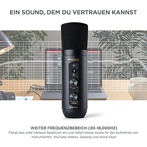 Marantz Professional MPM-4000U - USB Podcast Mikrofon mit integrierten Mixer, Interface und Kopfhörerausgang für Podcast… – Bild 5