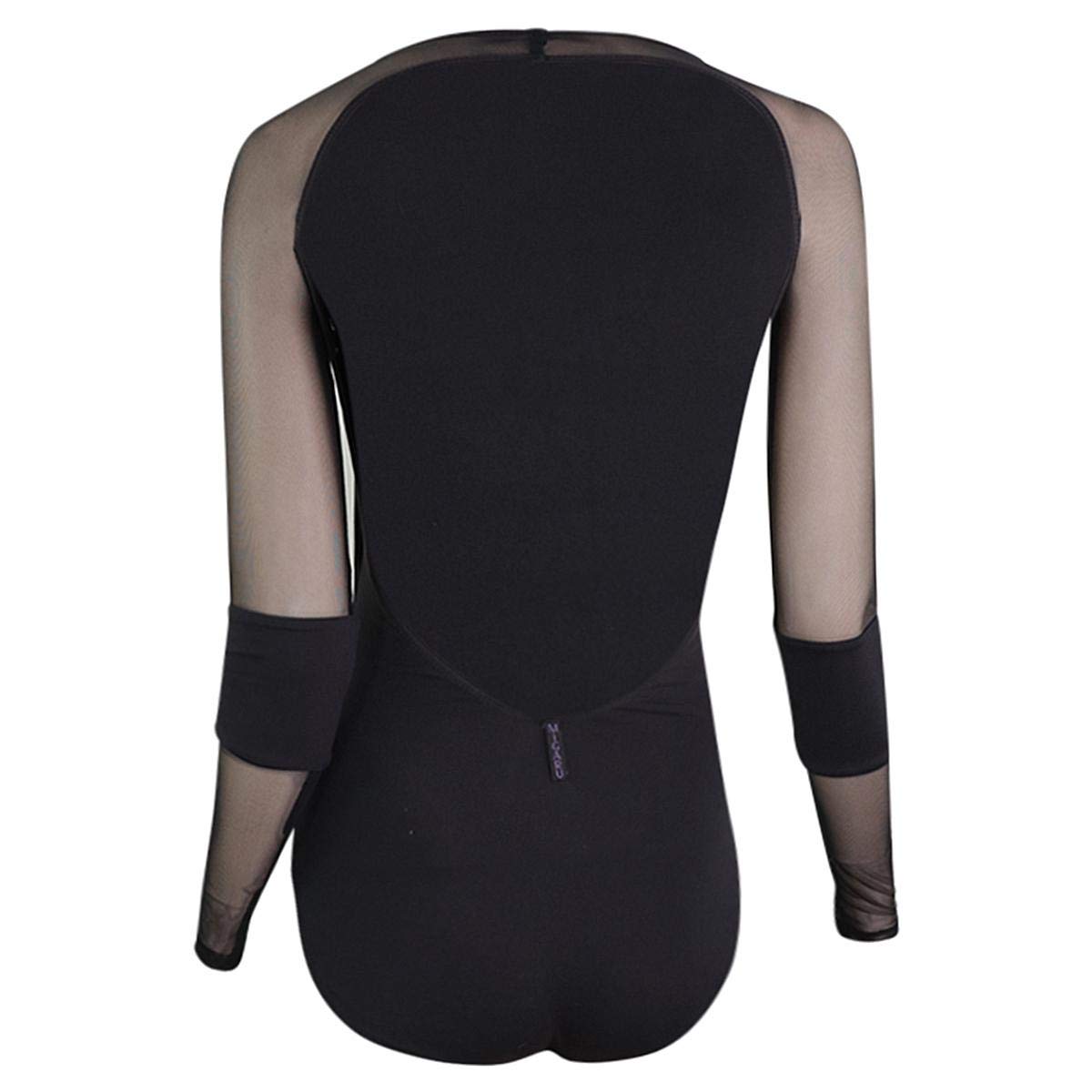 Maillot de ballet para mujer, con mangas largas, suplex/licra, fabricado en México