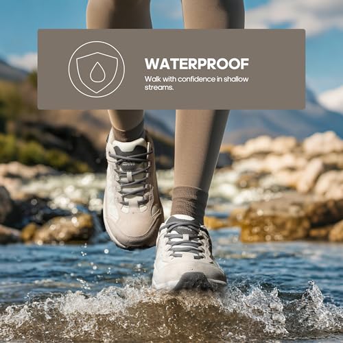 NORTIV 8 Women's Waterproof Hiking Shoes with Arch Support Outdoors Leather Walking Trekking Camping Tennis Workout Cross Training Sneakers Wicklow - Image 4
