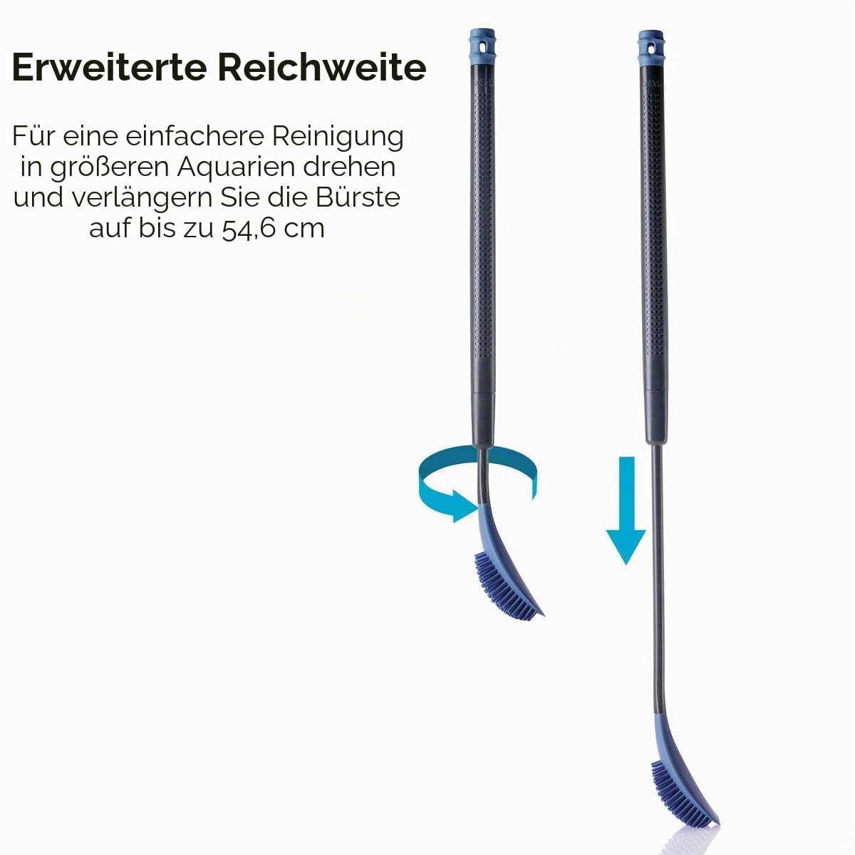 biOrb 55249 Multi-Reiniger, blau - Aquarium Pflegemittel aus Silikon, Luftsäulenreiniger für schonende Reinigung von Acryl-Glas