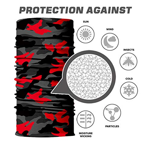 MIRKOO Camo Outdoor Face Mask, Breathable Windproof Motorcycle Seamless Tube Half Face Mask for Hiking Dust UV Sun Protection ATV Fishing Riding Hunting Motorcycles Face Masks for Men Women Teens(745) - Thumbnail 6