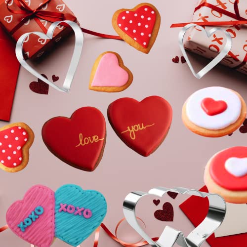 Valentine's Day Cookie Cutter Set, 7 Piece Valentine Stainless Steel Cookie Cutters Mold, Lips, Heart with Arrow - Image 3