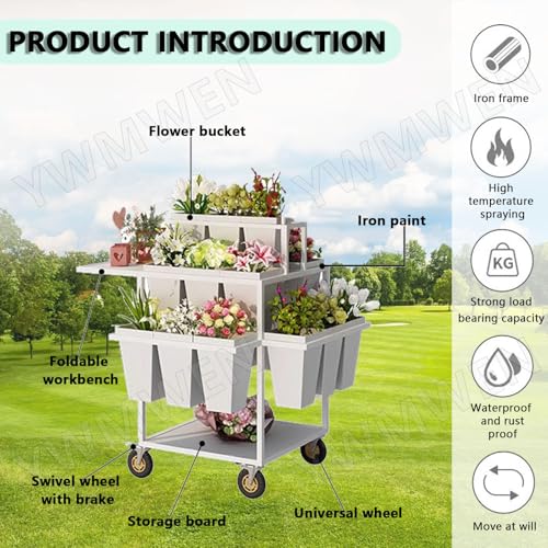 Présentoir de fleurs vertical anti-encombrement pour optimiser l'espace du magasin