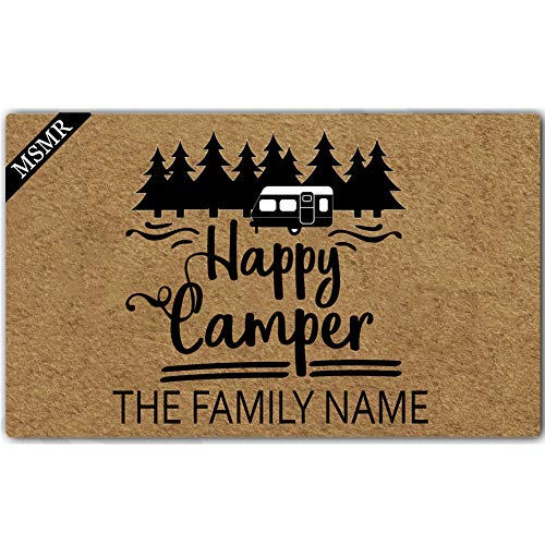 MsMr - Felpudo personalizado con monograma, con nombre de familia, antideslizante, entrada para interiores y exteriores, 23.6 x 39.9 cm