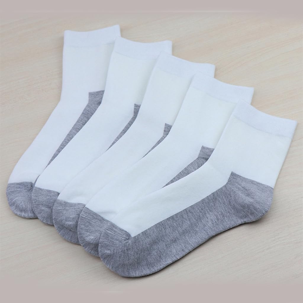 Mens Casual Sport Athletic Cotton Ankle Socks Wicking Anti Sweat Breathable Middle Tube Socks for Hiking