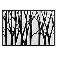 Framed Canvas Wall Art Black and White Trees Canvas Prints Home Artwork Decoration for Living Room,Bedroom - 16x24 inches