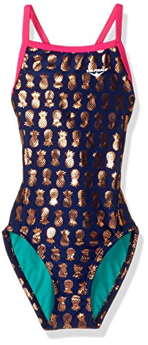 Girl's The Finals Girls Aloha Foil Flutter Back, Navy, 24