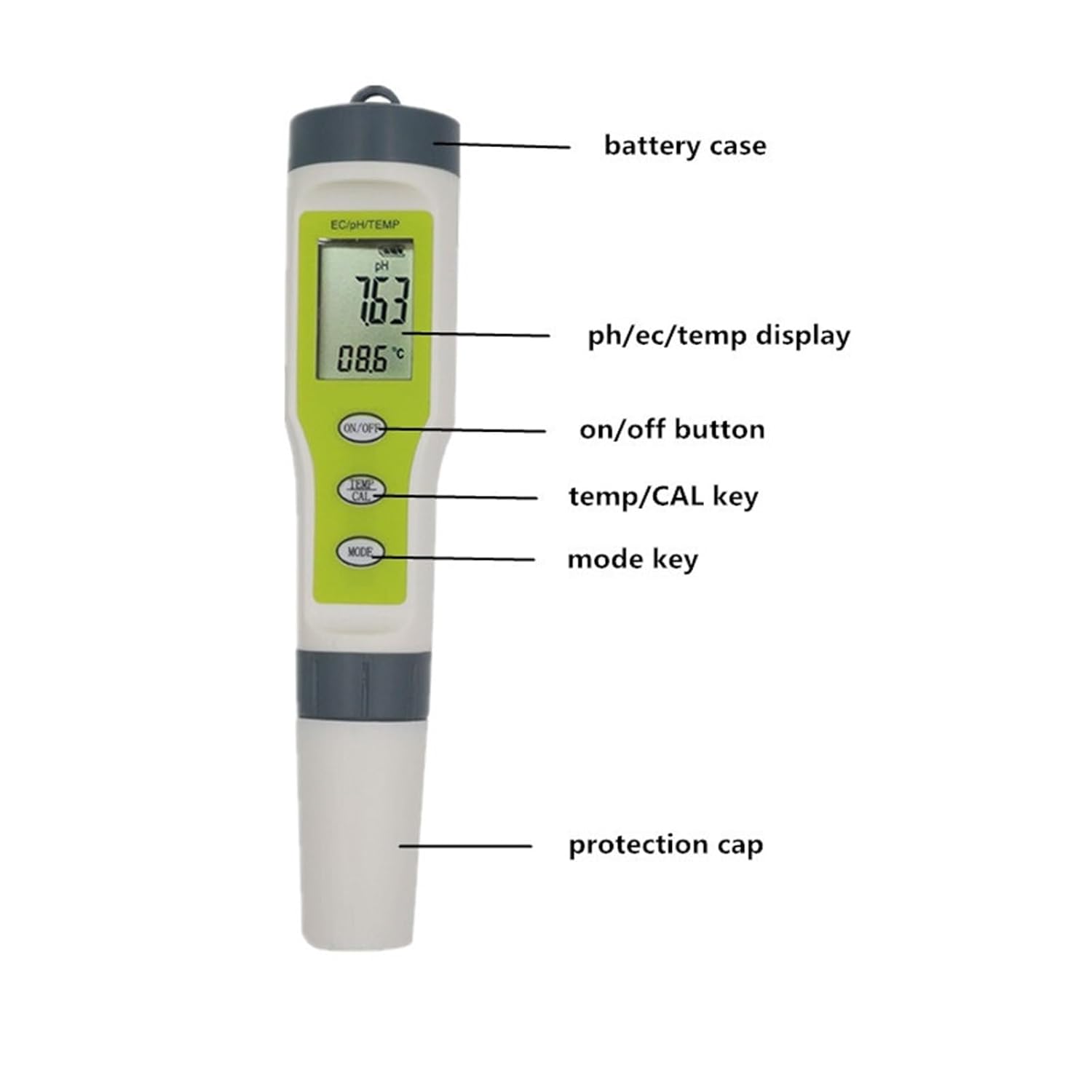 3 in 1 EZ9902 EC Meter Water Quality Tester PH EC Temp Meters Replace Probe Purity Measure Tool Acidity Testers for Pool(3 in 1 EC PH Temp)