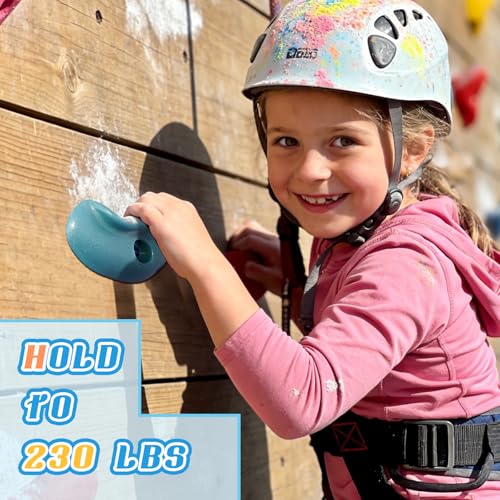 Image of 45 PCS Rock Climbing Wall for Kids,Rock Wall Climbing Holds,Adults Climbing Wall Grip Kits Holds Up to 230 lbs for Outdoor Indoor Home Playground Climbing Holds(Pastel Color)