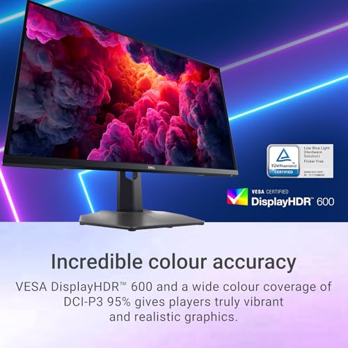 Image of Dell 32 inch 4K UHD Gaming Monitor, 144Hz 1ms Fast IPS Computer Display, AMD FreeSync, NVIDIA G-SYNC, VESA DisplayHDR 600, 95% DCI-P3, HDMI, Displayport, USB-A|B, Height /Swivel /Tilt Adjustable Stand