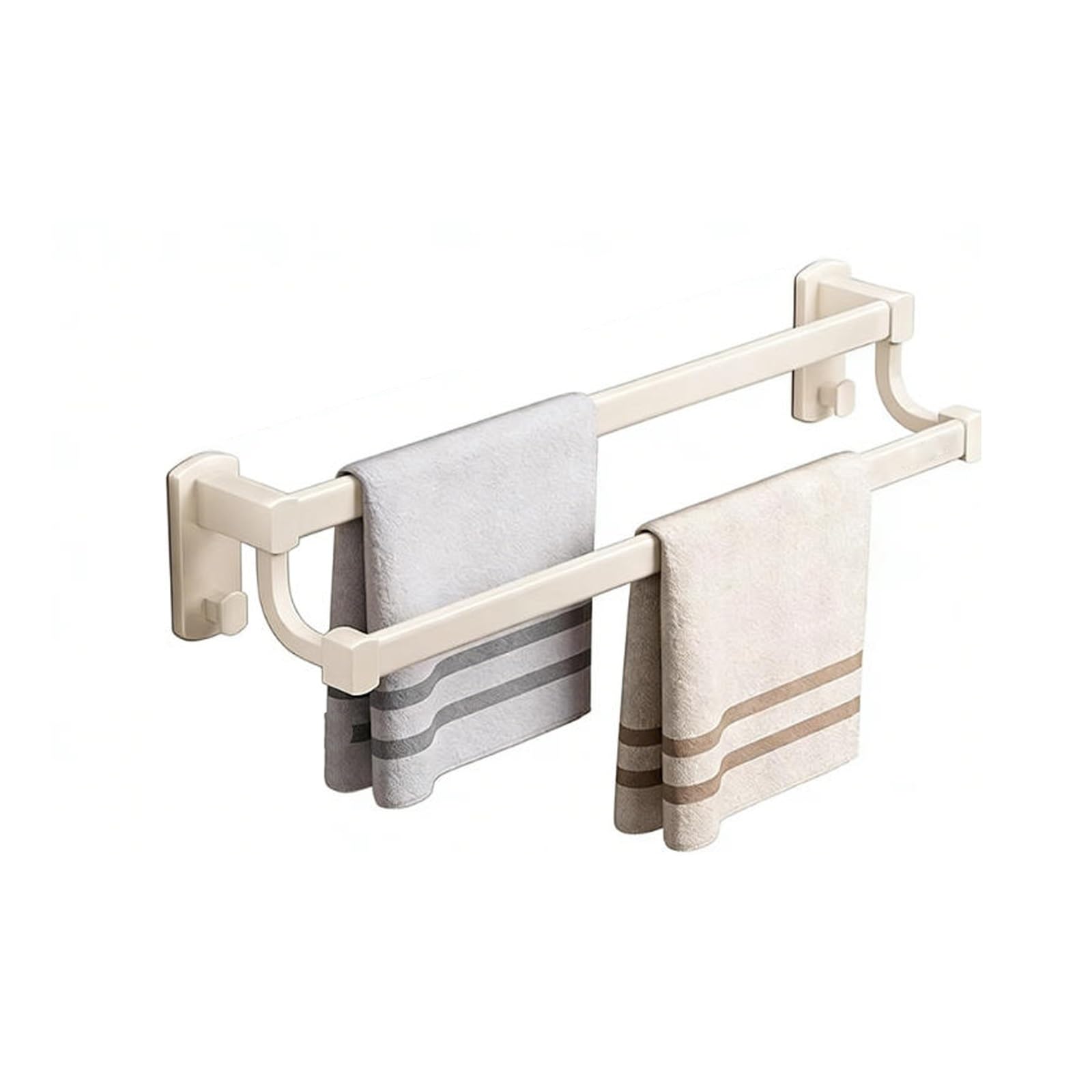 Porte-serviettes mural à plusieurs niveaux en aluminium blanc antirouille 50 cm
