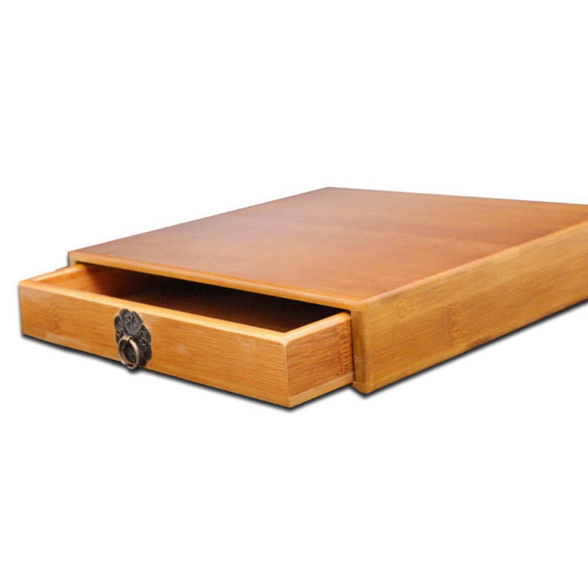 Cofanetto in Bambù per Conservazione Tè con Cassetto e Anello, Scatola Riutilizzabile Raffinata e Resistente, Organizer Compatto per Confezione Unica