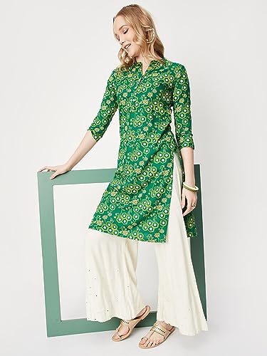 Image of Max Women Rayon Straight Printed Straight Kurta