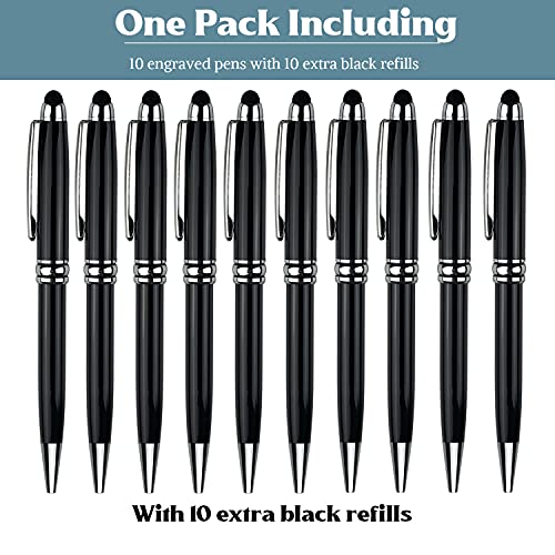 Ancolo-Personalized-Ballpoint-Pens-with-Stylus-Engraved-with-Your-Message-NamePhone-Number-Metal-Body-Black-ink-Gift-for-Bank-Office-Hotel-Lobbies-Groomsmen-Gift-10-PensBox