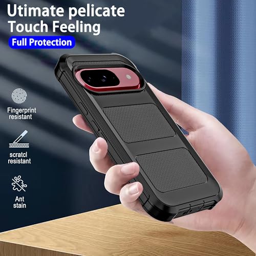 Image of Cubix Armor Defender Rugged Case Compatible for Google Pixel 9 / Pixel 9 Pro Back Cover Slim, Shockproof, Dual-Layer Design with Camera Protection - Black