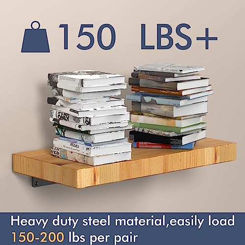 Starunder 6 Pack Floating Shelf Brackets, 6 Inch Heavy Duty Industrial Shelf Bracket thumb #5