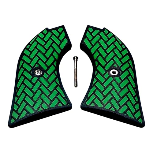 Green & Black Weave Printed Heritage Rough Rider Grips