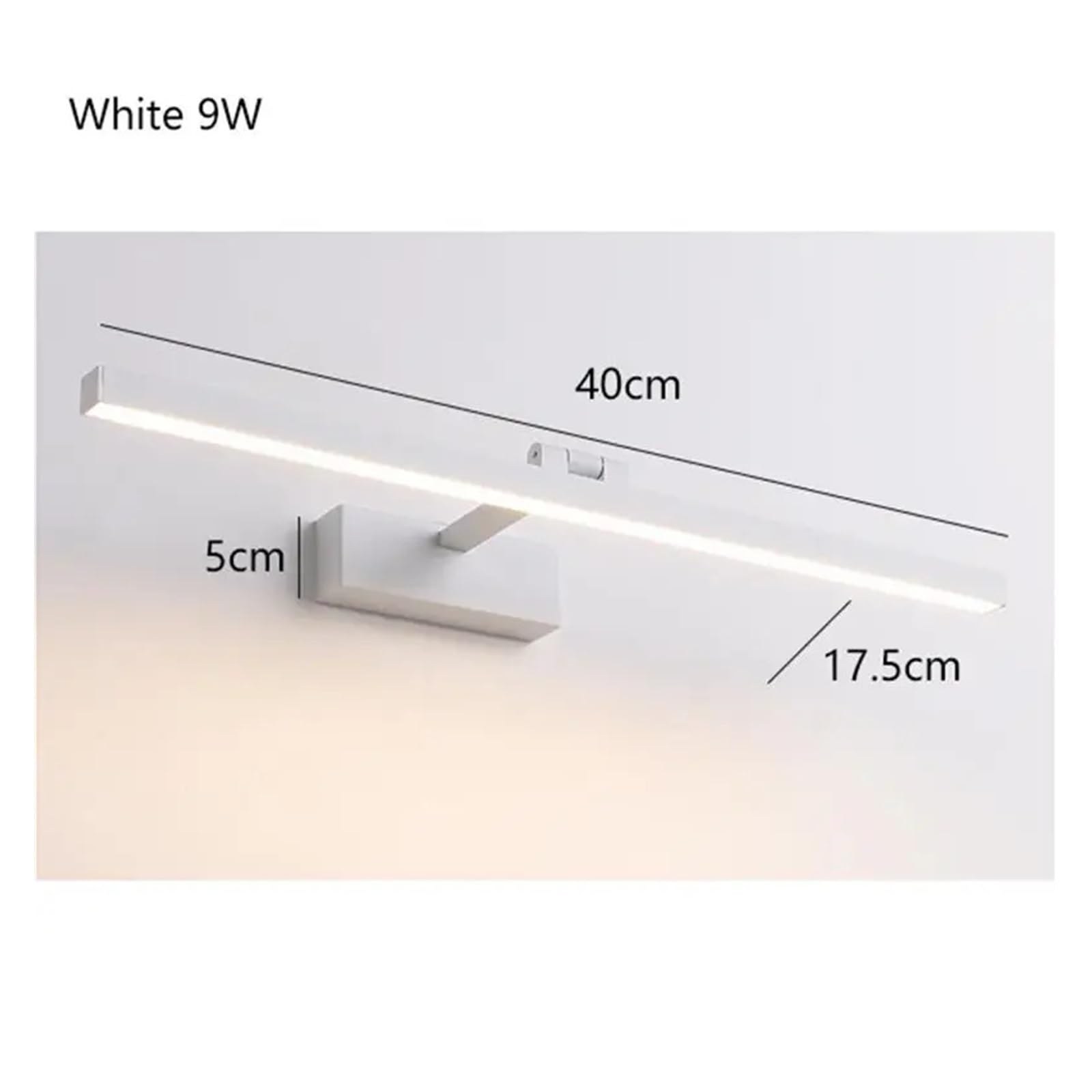 Lampada da parete in metallo acrilico a LED 9 W 40 cm, lampada for armadio a strisce lunghe for interni, soggiorno, casa, hotel,Illuminazione dell'immagine(Warm White,White)