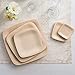 Bambu Pack of 8 - 7 Inch Disposable Bamboo Plates Square, Biodegradable Eco Friendly Products, Bamboo Disposable Plates for Events, Compostable Plates