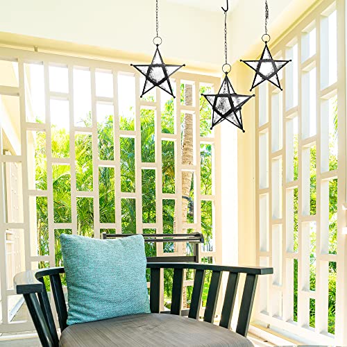 Decorative Glass Star Lantern - Moroccan Hanging Star Lantern - Tea Light Candle Lantern For Home Decor, Valentine Decorations, Wedding #TOP3