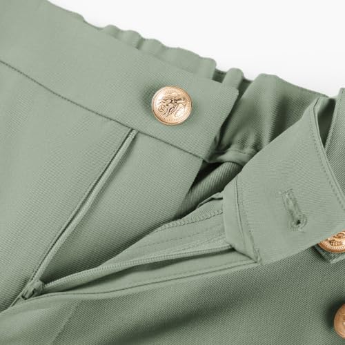GRACE KARIN Womens Work Pants Business Casual Pants for Women Wide Leg High Waisted Dressy Office Pants Grey Green L — view 2