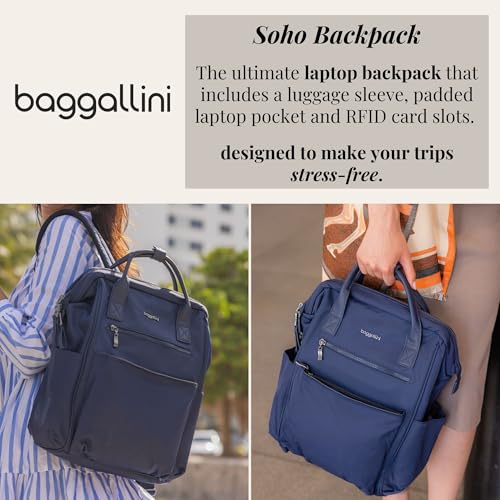 Baggallini Soho Backpack - Travel Laptop Backpack for Women - Lightweight Water-Resistant Luggage Bag, Black2