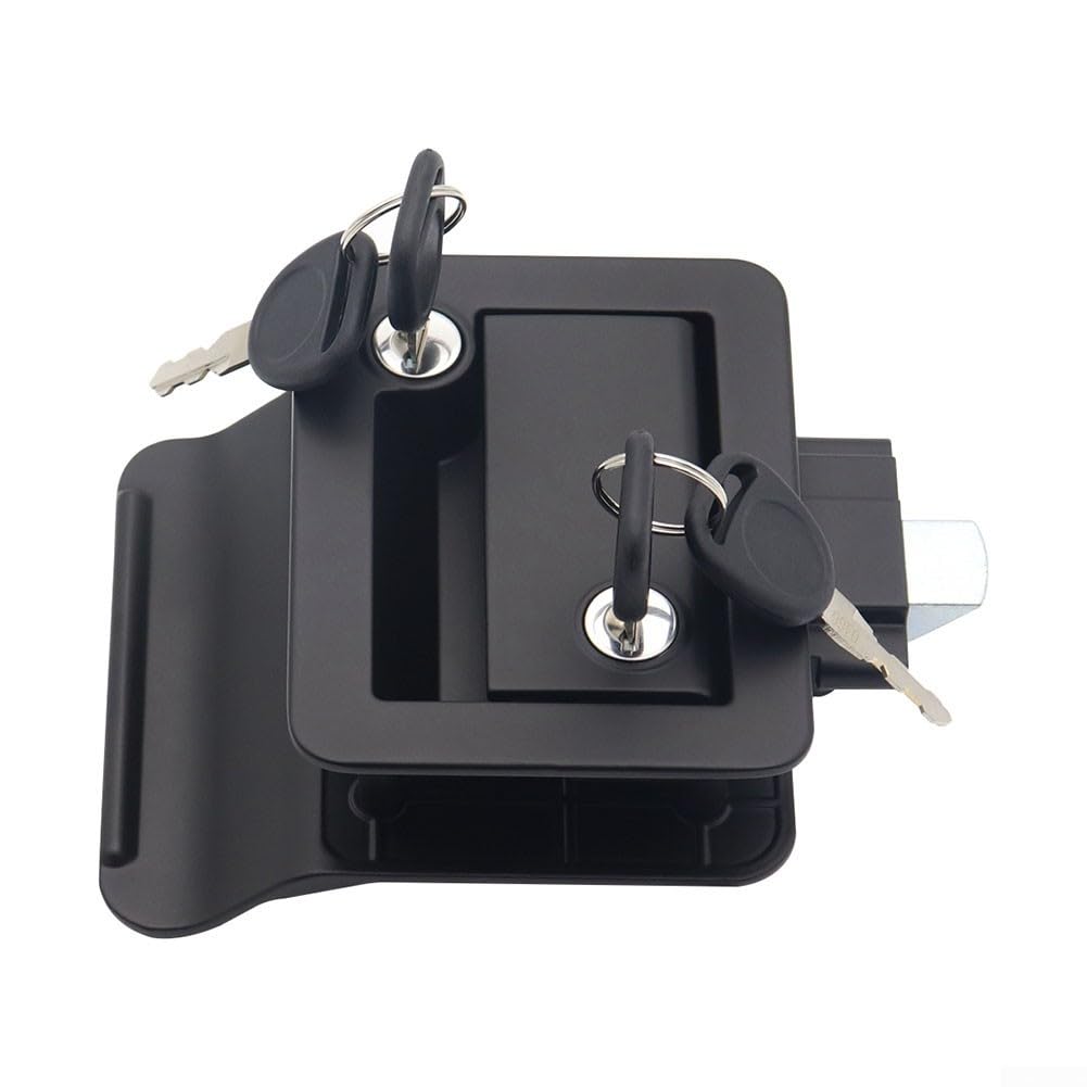 Cerradura de puerta de entrada de RV para remolque de viaje, mango antirrobo de aleación de zinc con llave, mecanismo de bloqueo de seguridad resistente a la intemperie, kit de instalación