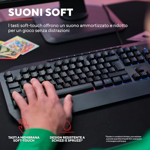 GXT 836 Evocx Tastiera Gaming Layout Italiano QWERTY, 78% Plastica Riciclata, Tasti con Membrana, Retroilluminata RGB, Anti-Ghosting, Keyboard USB per PC/Computer/Laptop - Nero - Tastiera gaming - Immagine 4