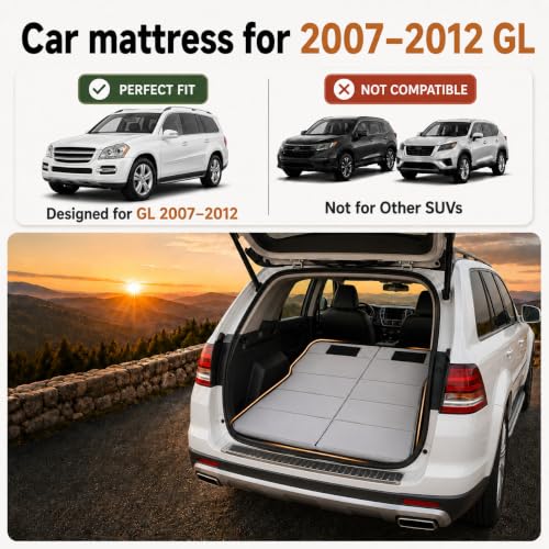 Image of Car Mattress for GL 2007-2012, Upgraded Non-Inflatable Thickened Foam SUV Car Camping Mattress, Foldable Trunk Sleeping Pad Car Bed Mattress for Road Trips Camping Travel