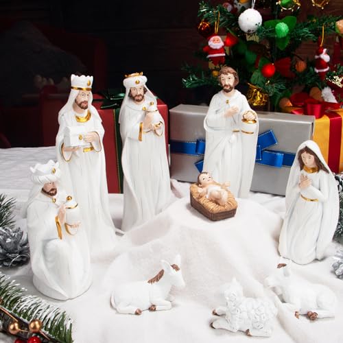 KEEPKAP Nativity Sets for Christmas Indoor, Hand-Painted Nativity Scene Indoor 7.5