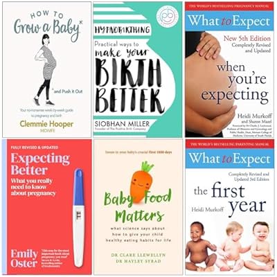 How to Grow a Baby and Push It Out, Hypnobirthing, What to Expect When You're Expecting, Expecting Better, Baby Food Matters, What to Expect The 1st Year 6 Books Collection Set