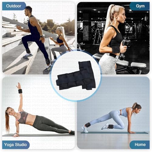 Image of Physiogears Adjustable Ankle /Wrist Weight Cuff 0.5-5 kg - Single Piece for Fitness, Walking, Running & Strength Training- Variations (Black, 1,2,3,4,5 Kg)